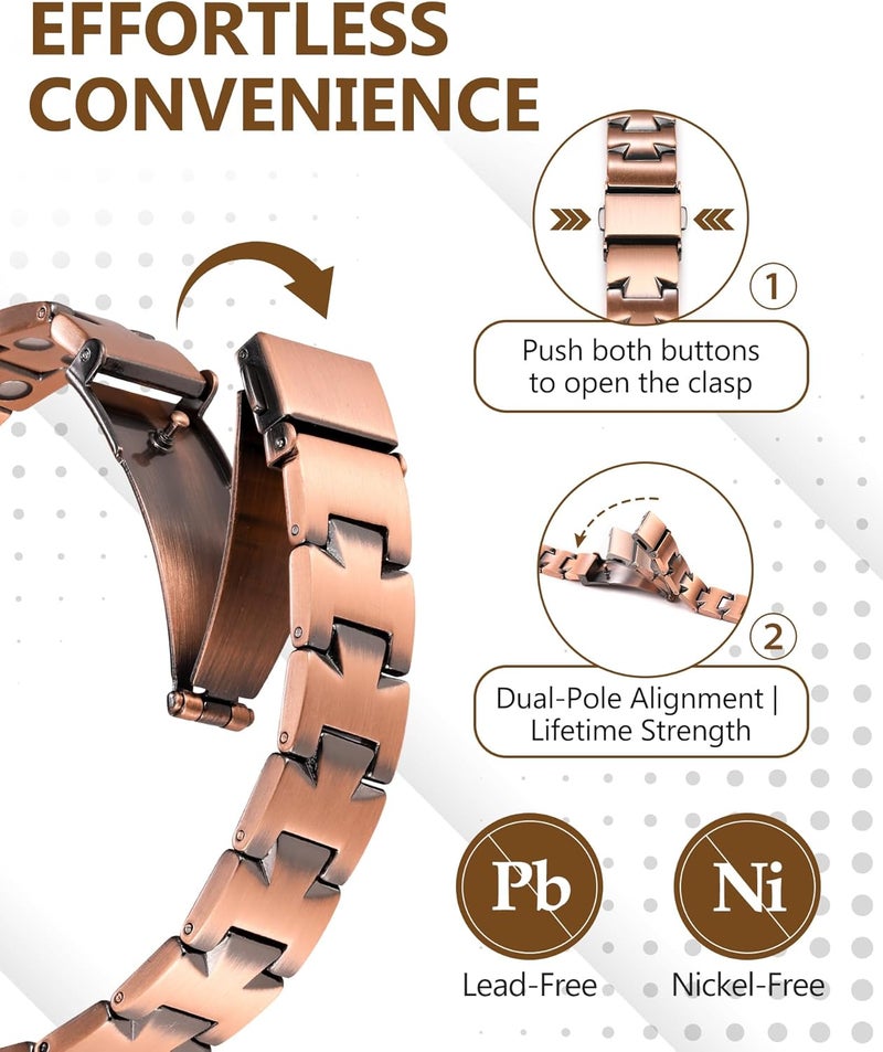 Feraco Copper Cross Bracelet for Men,Magnetic Therapy Bracelet Copper Jewelry with Powerful 3800 Gauss Magnets - Image 4
